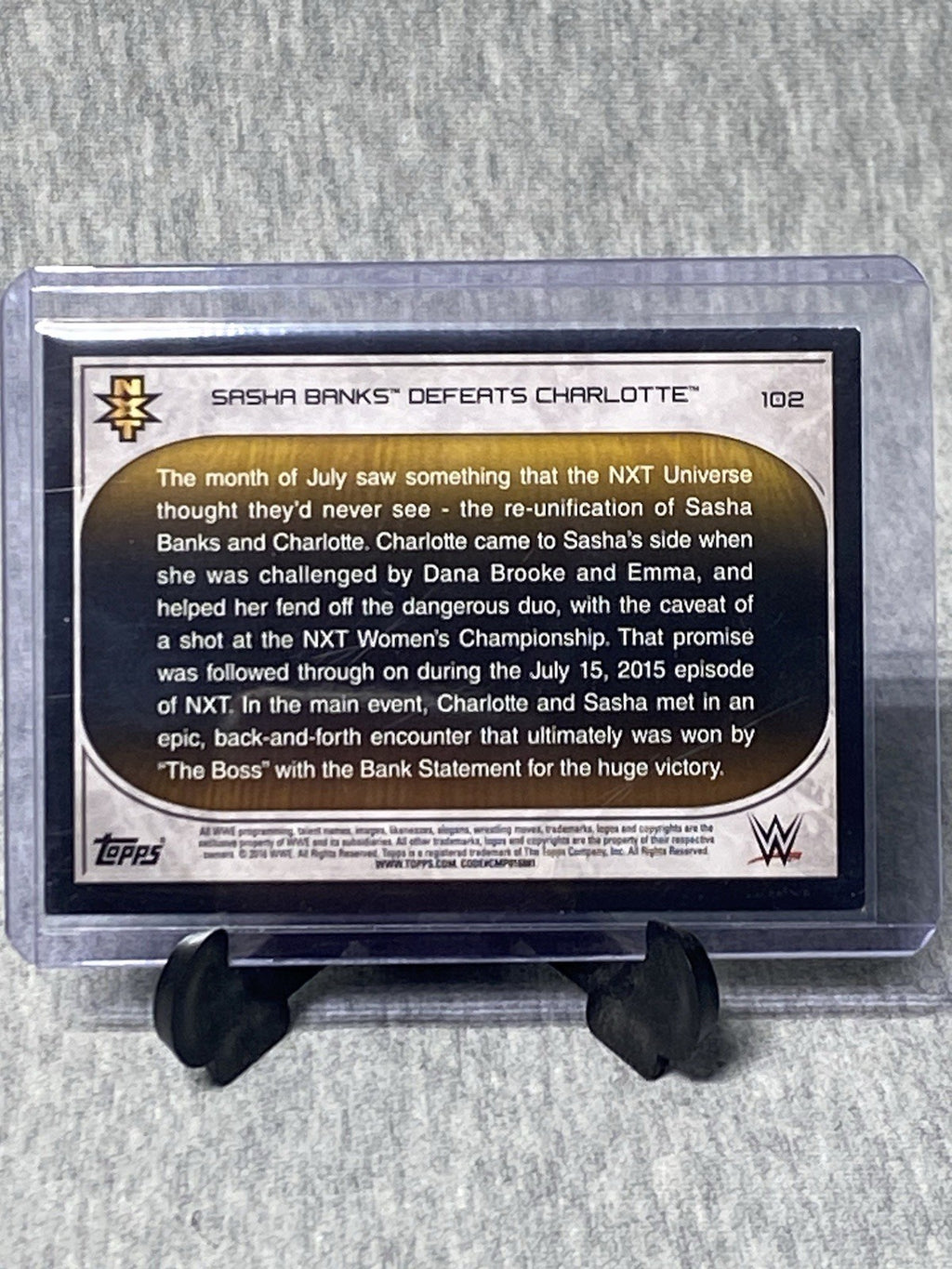 2016 Topps WWE Road to Wrestlemania - NXT Sasha Banks #102  Autographed